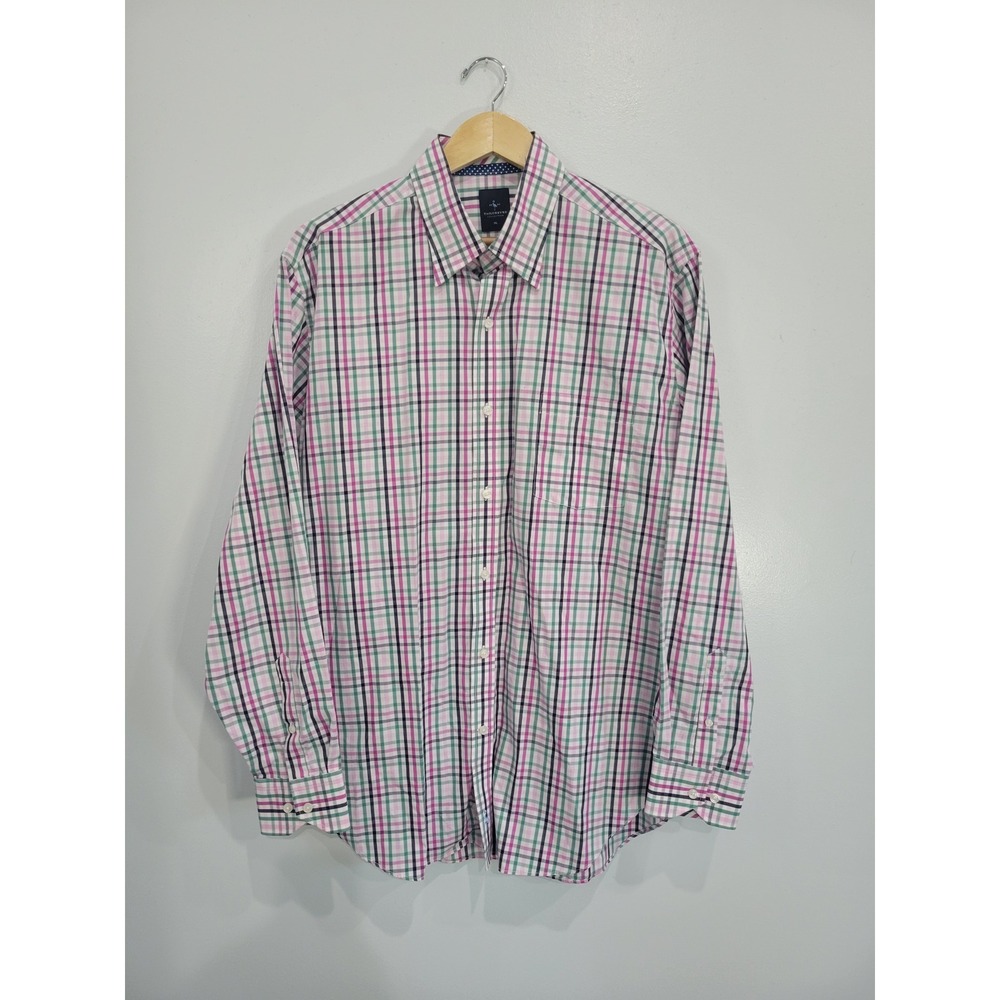 Tailorbyrd Mens XL Plaid Button Down Shirt 100% 2-Ply Cotton Long Sleeve‎